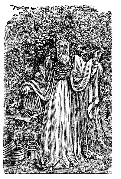 Gammel britisk ærke-druid iført dommens brystplade, c1900 af Unbekannt