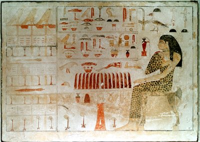 Gammel egyptisk stele med hieroglyfer, 27.-25. århundrede f.Kr af Unbekannt