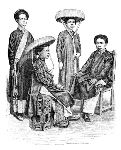 Annamesiske høvdinge og kvinder, Vietnam, 1895 af Unbekannt