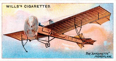 Antoinette monoplan af den franske flyver Hubert Latham, c1910 af Unbekannt