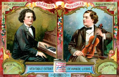 Anton Rubinstein og August Wilhelmj, c1900 af Unbekannt