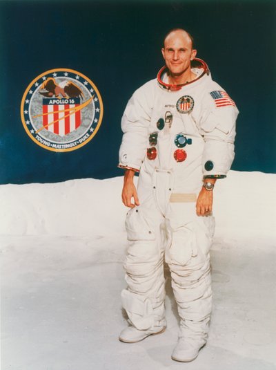 Apollo 16-astronaut Thomas Mattingly i rumdragt, 1971 af Unbekannt