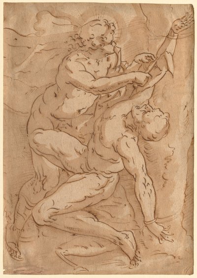 Apollo Flaying Marsyas recto Two Sketches of a Mother and Child verso, 1500-tallet. af Unbekannt