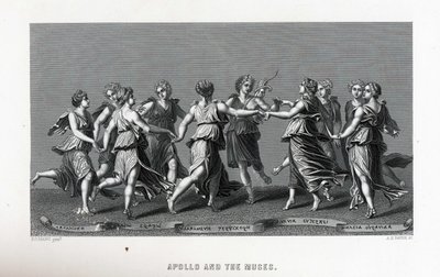 Apollo og muserne efter Giulio Romano, 1882 af Unbekannt