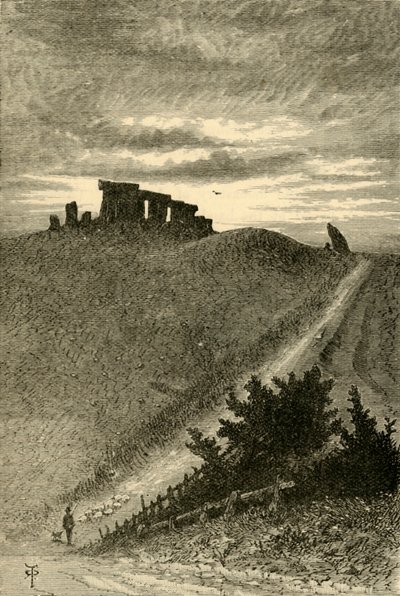 Indflyvning til Stonehenge fra øst, 1898. af Unbekannt