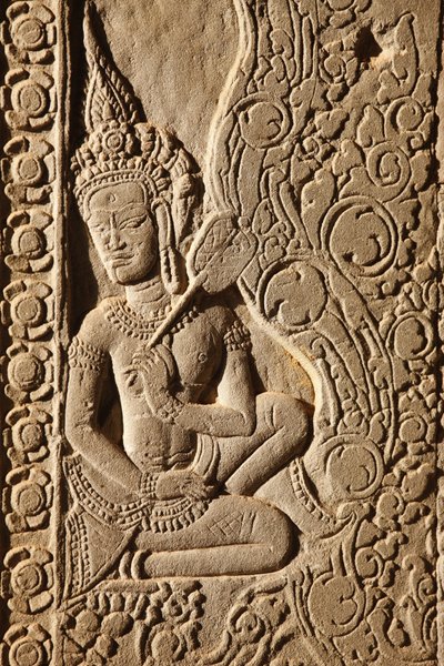 Apsara Dancer Carving i Angkor Wat, Siem Reap, Cambodia af Unbekannt