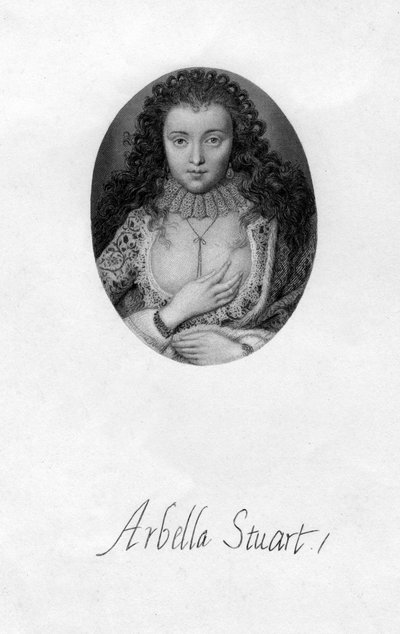 Arabella Stuart 1575-1615, engelsk renæssanceadelskvinde, 1600-tallet. af Unbekannt