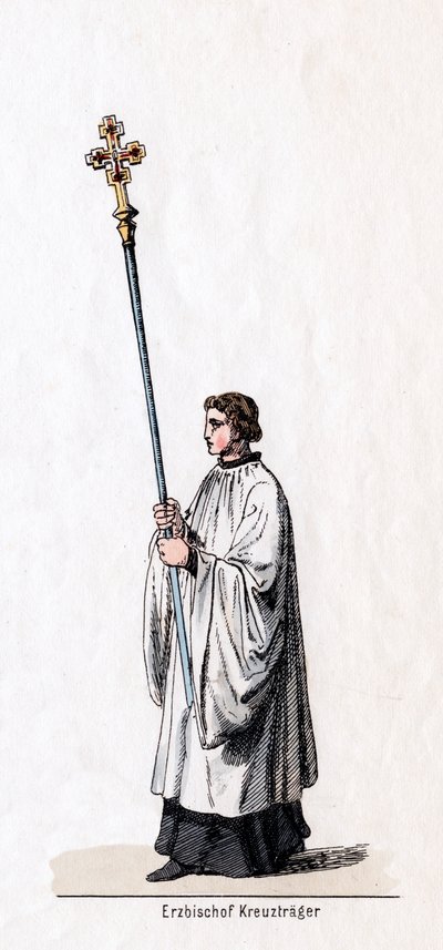 Ærkebiskoppens krydsbærer, kostumedesign til Shakespeares skuespil, Henry VIII, 1800-tallet af Unbekannt