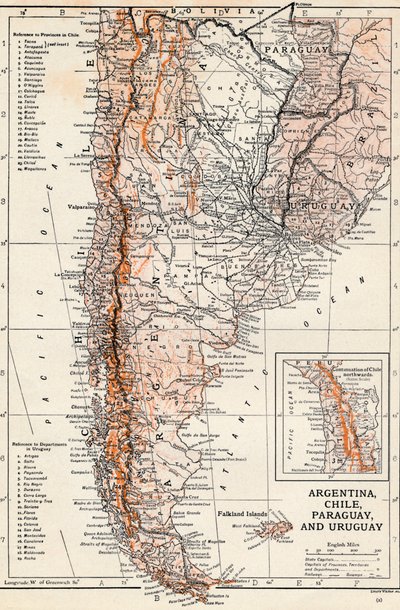 Argentina, Chile, Paraguay og Uruguay af Unbekannt