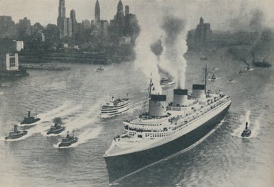 Ankomst til New York of the Normandie, 1936 af Unbekannt