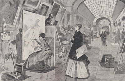 Kunststuderende og tekstforfattere i Louvre Gallery, Paris Harper