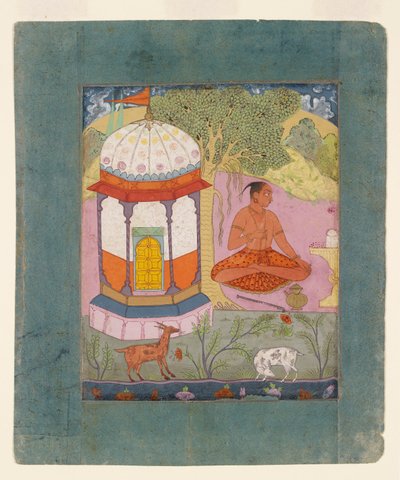 Asketisk i et landskab, der illustrerer den musikalske tilstand Bangali Ragini, c1675 af Unbekannt