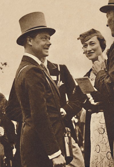 Ascot, juni, 1935 - Kong Edward, dengang prins af Wales, med Mrs. Simpson, 1937 af Unbekannt