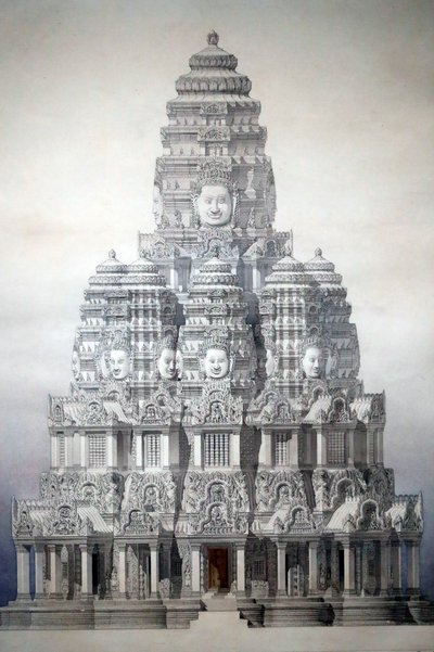Asian Civilizations Museum, Angkor, Udforskning af Cambodjas hellige by, Restaurering af det centrale tårn i bayonen, Louis Delaporte og Henri Deverin, Cambodia af Unbekannt