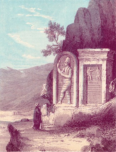 Assyrisk skulptur ved Nahr El Kelb eller Dog River, c1800-tallet. af Unbekannt