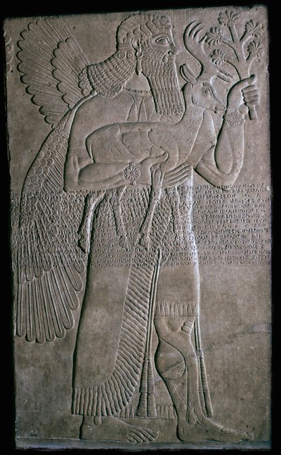 Assyrisk relief af en bevinget figur, 9. århundrede f.Kr af Unbekannt