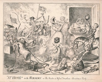 At Home in the Nursery, eller The Masters and Misses Two Shoes Christmas Party, 1835. af Unbekannt