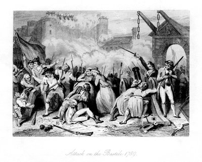 Angreb på Bastillen, 1789, 1845 af Unbekannt