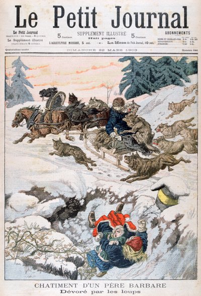 Angrebet af ulve, Rusland, 1903 af Unbekannt