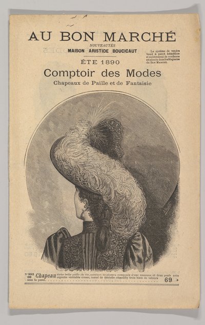 Au Bon Marché-Comptoir des Modes, Fancy stråhatte, sommer 1890, 1890. af Unbekannt