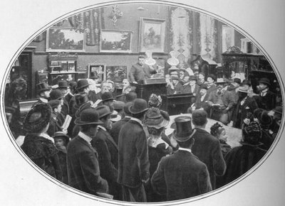 Auktion i gang hos Phillips auctioneers, London, c1901 1901 af Unbekannt