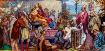 Augustine prædiker for Ethelbert og Bertha, 1925 af Unbekannt