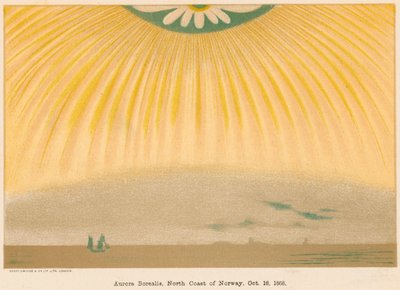 Aurora Borealis eller nordlys observeret fra det nordlige Norge, 10. oktober 1868, 1906 af Unbekannt