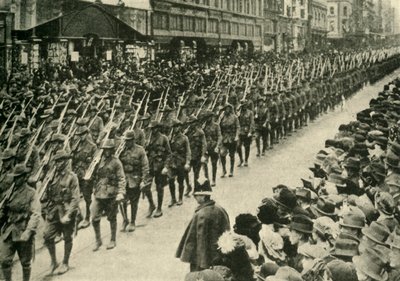 Australske tropper, Melbourne, Første Verdenskrig, c1915, c1920. af Unbekannt