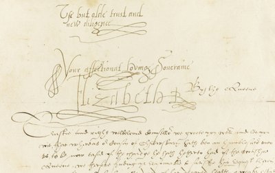 Autografbrev fra Dronning Elizabeth I til Mary, Queen of Scots, 1584 af Unbekannt