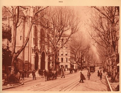 Avenue de la Victoire og Notre-Dame kirke, Nice, 1930. af Unbekannt