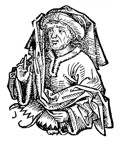 Averroes Ibn Rushd 1126-1198, fremtrædende middelalderlig islamisk filosof, 1493 af Unbekannt