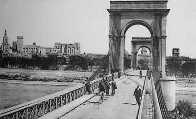 Avignon - Hængebro, c1925 af Unbekannt