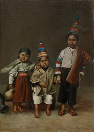 Aymara børn, ca. 1890-1892. af Unbekannt
