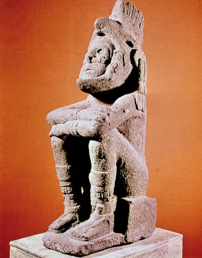 Aztekisk skulptur af en siddende mandsfigur, c1375-1521 af Unbekannt