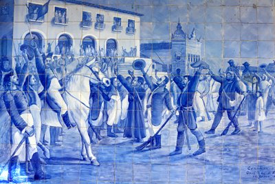 Azulejo-mosaik, der viser Cachoeira-folk, der jubler over prins Pedro, der førte Brasilien til uafhængighed, Cachoeira, Brasilien af Unbekannt