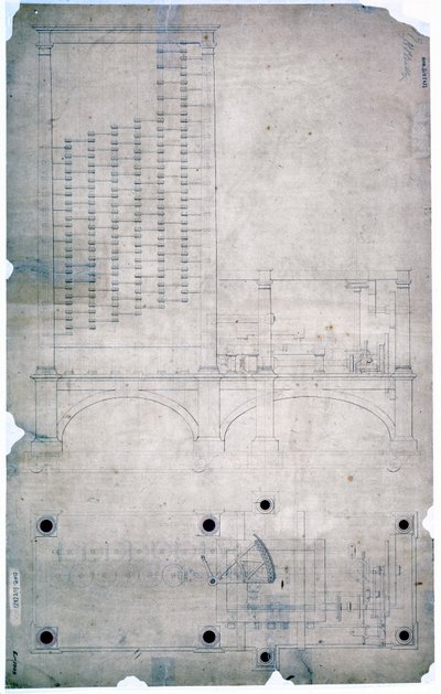 Babbage Engines En tegning af Charles Babbage af Unbekannt
