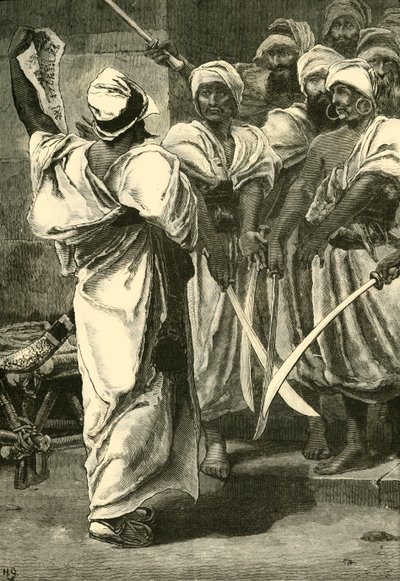 Bagaeus leverer sine budskaber til den persiske garde, 1890. af Unbekannt