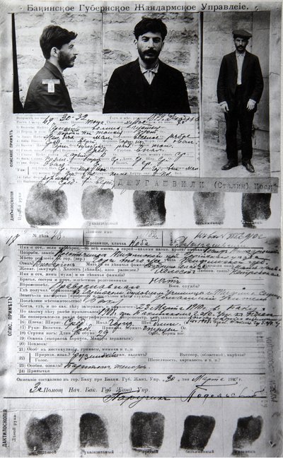 Baku politiform af den politiske forbryder J Jugashvili Stalin, 1910 af Unbekannt