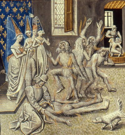 Bal des Ardents Miniature fra Grandes Chroniques de France af Jean Froissart, 1400-tallet. af Unbekannt