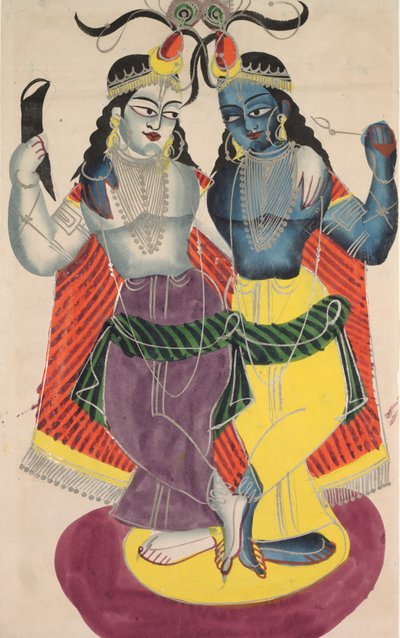 Balarama og Krishna, 1800-tallet. af Unbekannt