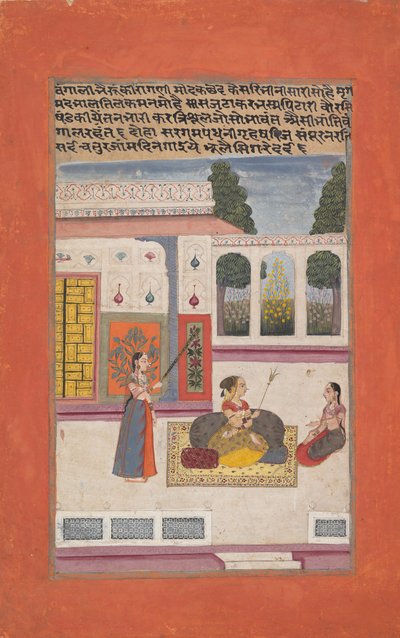 Bangali Ragini: Folio fra en Ragamala Series Garland of Musical Modes, af Unbekannt