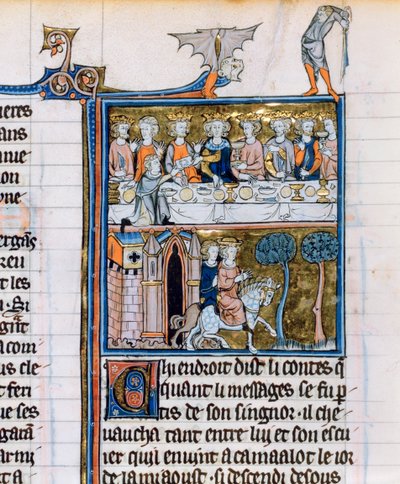 Banket og ryttere, c1280-1290 af Unbekannt