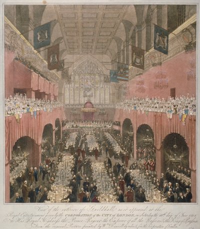Banket i Guildhall, City of London, 1814-1815. af Unbekannt