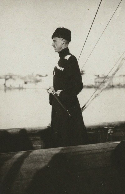Baron Pyotr Nikolayevich Wrangel på Yachten Lucullus. Lemnos, 1921. af Unbekannt