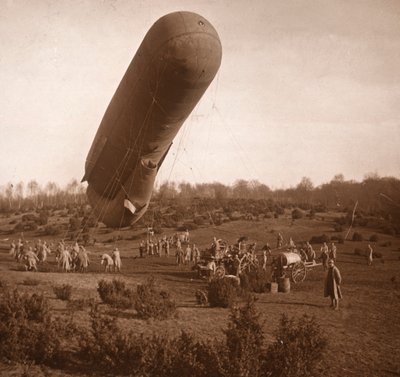 Barrageballon, Somme, Nordfrankrig, c1914-c1918 af Unbekannt