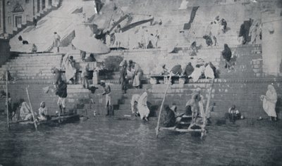 Badning i Benares, 1924 af Unbekannt