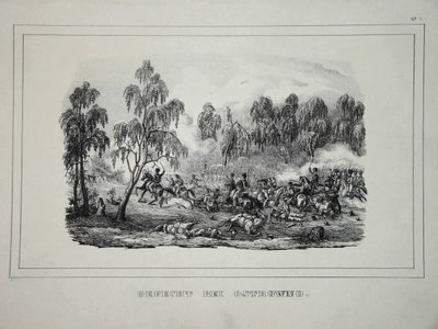 Kamp mellem russiske tropper og fransk kavaleri nær Ostrovno 25.-26. juli 1812 af Unbekannt