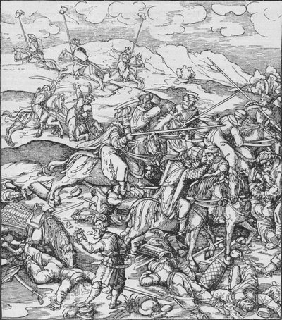 Kamp mellem mongolerne under Timur og tyrkerne, c1400 1908 af Unbekannt