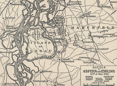 Slaget ved Aspern eller Essling, 21. maj 1809, 1896 af Unbekannt
