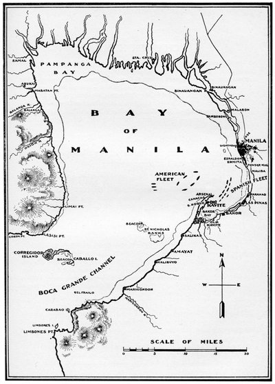 Slaget ved Manila Bay, Filippinerne, spansk-amerikansk krig, 1898 af Unbekannt